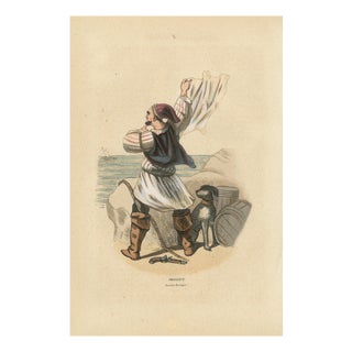 Markaert after Auguste Wahlen, British Smuggler, 1845, Hand-Coloured Lithograph on Paper For Sale