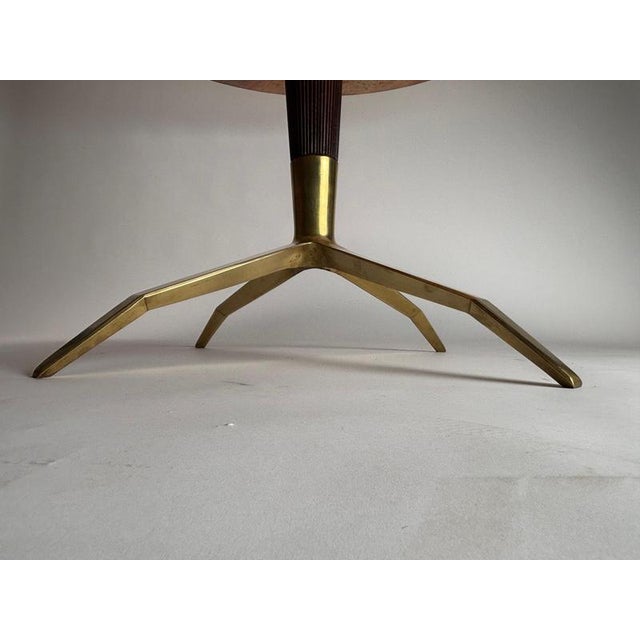 Metal Mid-Century Round Table with Marble Top from Melchiorre Bega, 1950s For Sale - Image 7 of 12