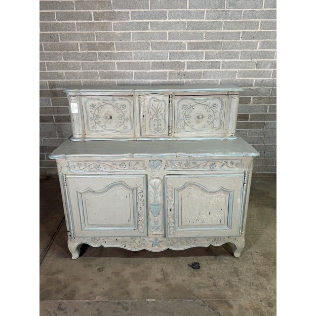 Mid 19th Century French Provencal Painted Buffet Great patina on the paint. Original Condition. Unique piece purchased in...