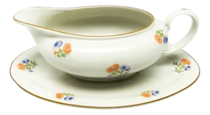 Art Deco Gravy Boat & Underplate from Giesche Pottery, Poland, 1920s