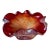 Vintage Red and Silver Leaf Murano Glass Style Bowl For Sale