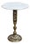 Vintage French Style Marble Top Brass Filigree Side Table For Sale
