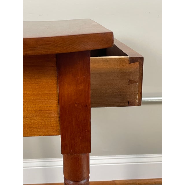 Wood Cherry One-Drawer Table W/ Distinctive Feet -- 19th Century For Sale - Image 7 of 16