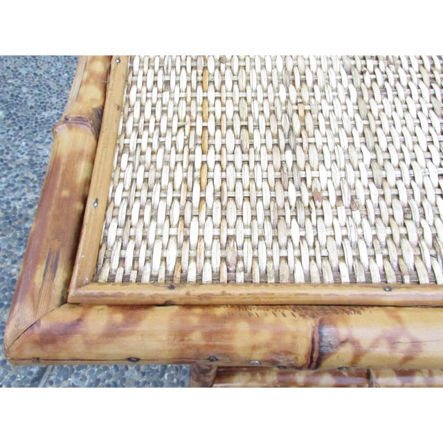 English Country Home Antique English Tiger Bamboo Table For Sale - Image 4 of 16