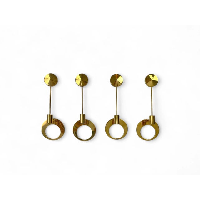 Brass Wall Mounted Candleholders by Arthur Pe, Set of 2 For Sale - Image 6 of 13