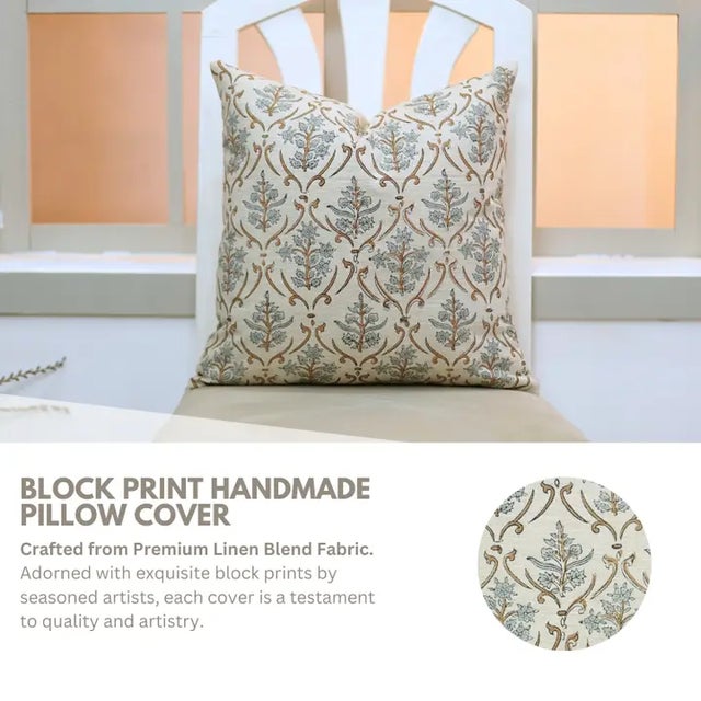 The Vishal Pushp cushion cover showcases a bold floral block print that celebrates natural grandeur through handcrafted...