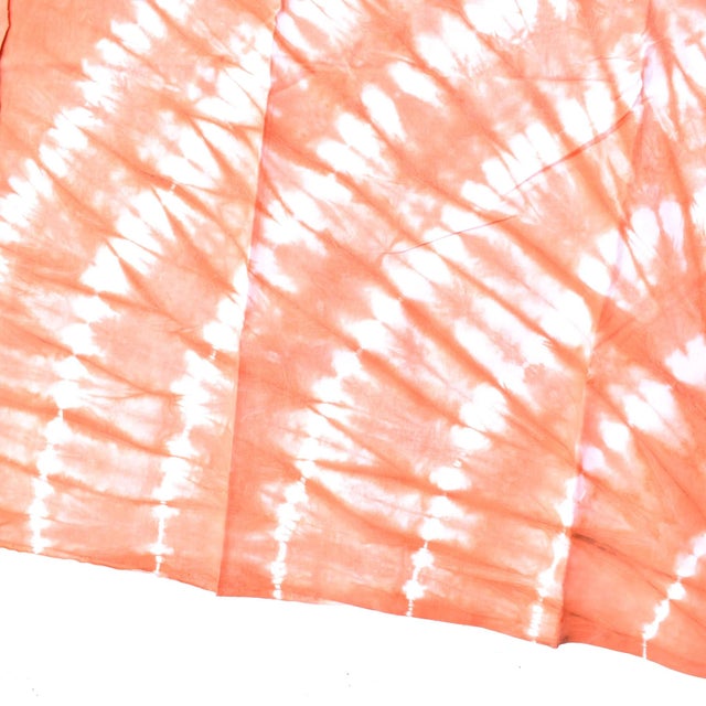 African Early 20th Century Yoruba Tie Dyed Orange Textile Nigeria 68x48 inch For Sale - Image 3 of 7