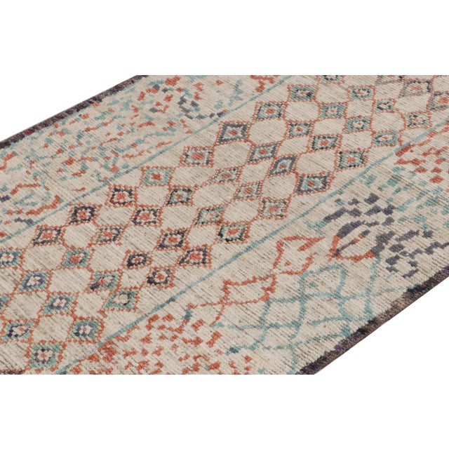 Rug & Kilim Rug & Kilim’s Moroccan Style Rug in Off-White, Red and Blue - 5'x8' For Sale - Image 4 of 7