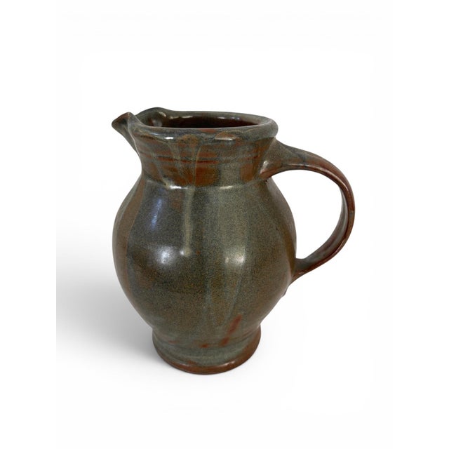 Farmhouse 1990s Hand Thrown Potter Pitcher For Sale - Image 3 of 5