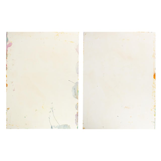 Signed 1980s “E” Abstract Acrylic Landscape Diptych by Harry Hilson For Sale - Image 9 of 9