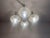 Mid-Century Modern Vintage Space Age Sputnik Chandelier in Chrome-Plated Metal, Wooden Accents and Clear Ribbed Glass Shades by Emi Poljčane, Yugoslav, 1970s For Sale - Image 3 of 18