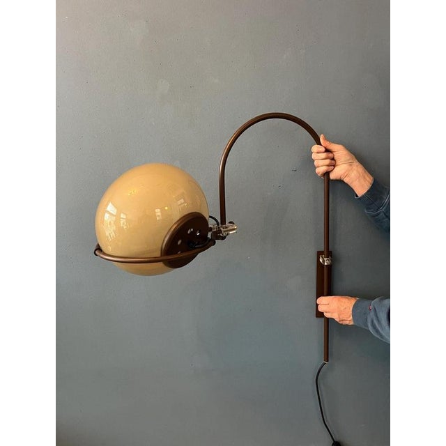 Mid-Century Space Age Mushroom Arc Wall Lamp from Herda For Sale - Image 11 of 13