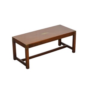 Vintage Reh Kennedy Military Campaign Coffee Table with Brass Fittings from Harrods For Sale