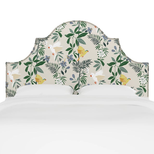 Classic curves wrapped in smooth upholstery, then accented with elegant ornamental nailheads, gives this Upholstered...