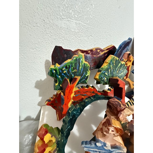 Mimi Gross, Large 3D Sculpture with Hand Painting Construction Mimi Gross Wood Assemblage, 1986 For Sale - Image 17 of 17