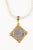 Metal Antique Roman Denarius Coin in 22k Pendant W/Diamonds For Sale - Image 7 of 12