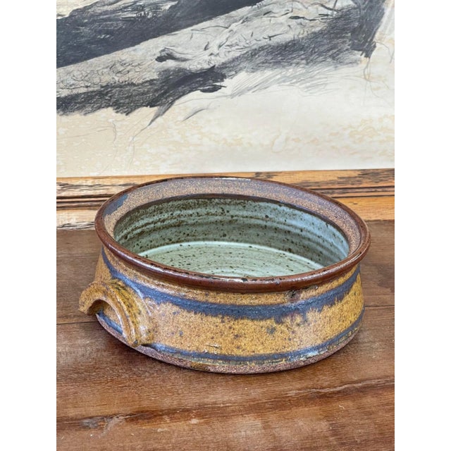 Mid-Century Modern 1970s Speckled Stoneware Bowl For Sale - Image 3 of 9
