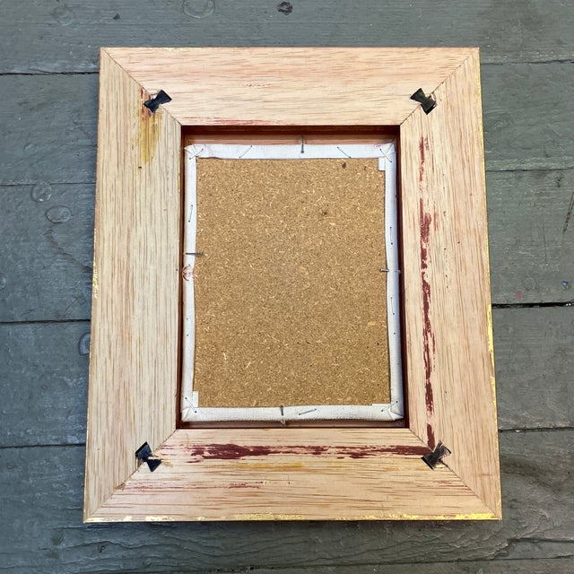 1970’s Original Eiffel Tower Tourist Painting in Chunky Gold Frame For Sale - Image 4 of 4