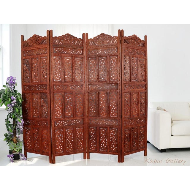 Brown Vintage Double-Sided Room Divider in Teak, 2000s For Sale - Image 8 of 16
