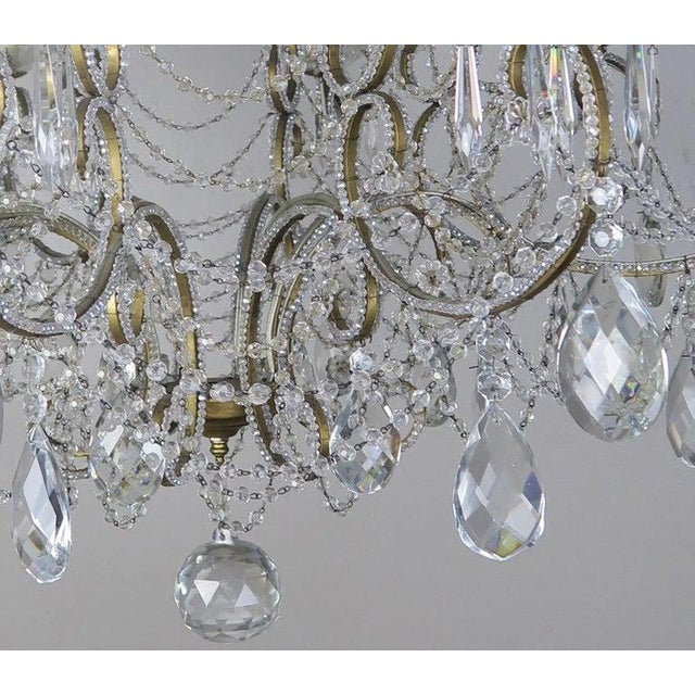 French Crystal Beaded 8-Arm Chandelier, 20th Century For Sale - Image 9 of 10