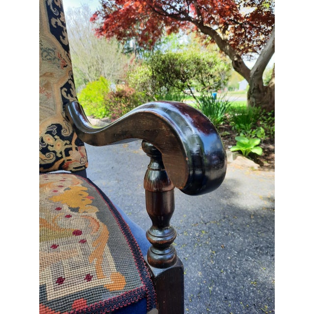 Antique Needlepoint Arm Chair For Sale In New York - Image 6 of 13