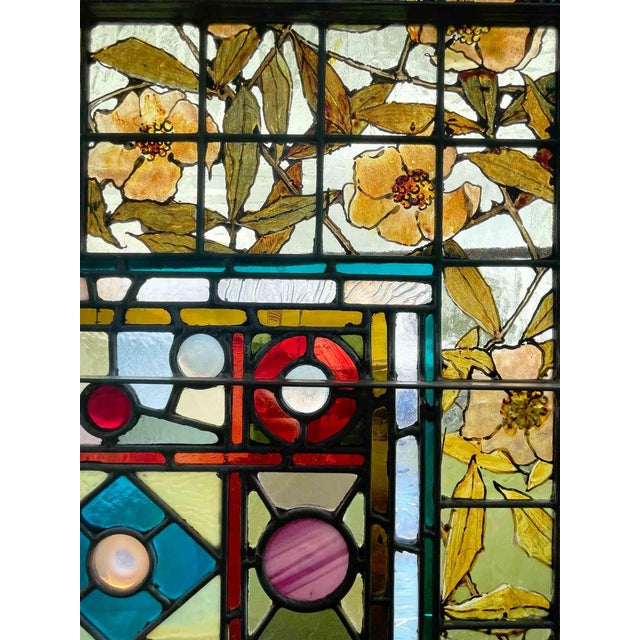 Antique Aesthetic Movement Stained Glass Window | Chairish