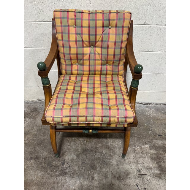 Traditional Vintage Empire Style Walnut Chair For Sale - Image 3 of 7