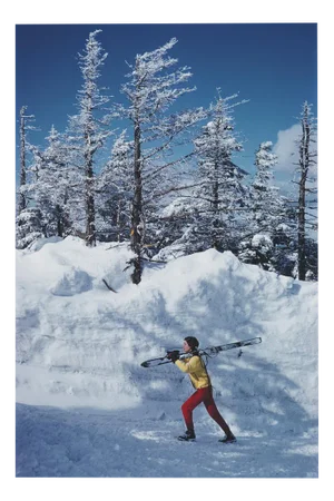 Slim Aarons, Skier in Vermont, Estate Stamped Photographic Print