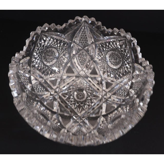 American Brilliant Period Cut Crystal Bowl – 7" – Deep Hobstars & Sawtooth Rim For Sale In Philadelphia - Image 6 of 10