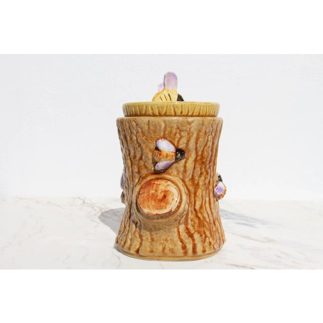 Ceramic 1950s Portuguese Palissy Ware Faux Bois Honey Pot For Sale - Image 7 of 13