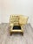 Beautiful leather wingback chair with matching ottoman in excellent vintage condition.