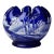Vintage MCM Fenton Cobalt Glass Vase Ruffled Rose Bowl For Sale