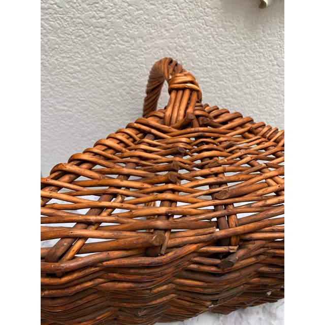 Farmhouse Vintage Natural Wood Decor & Storage Basket Tray For Sale - Image 3 of 8
