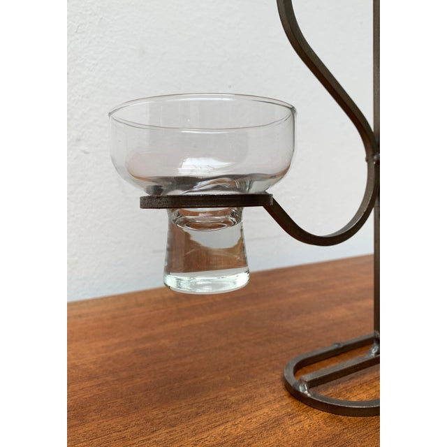 Mid-Century Danish Metal and Glass Candleholder, 1960s For Sale - Image 12 of 18