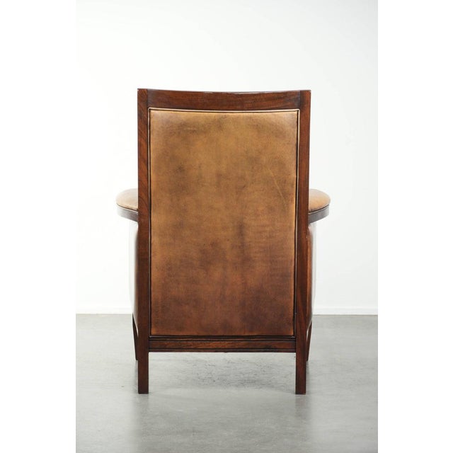 Art Deco Chair in Sheepskin Leathr For Sale - Image 4 of 14