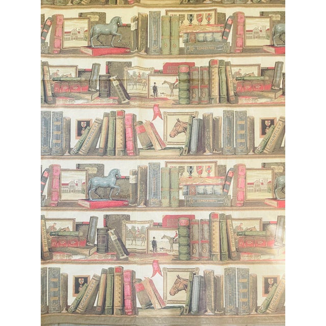 English Large Belgian Woven Jacquard Library & Equestrian Wall Tapestry For Sale - Image 3 of 5