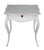 French Victorian style desk / console / table featuring chic white painted exterior with scalloped serpentine form and one...