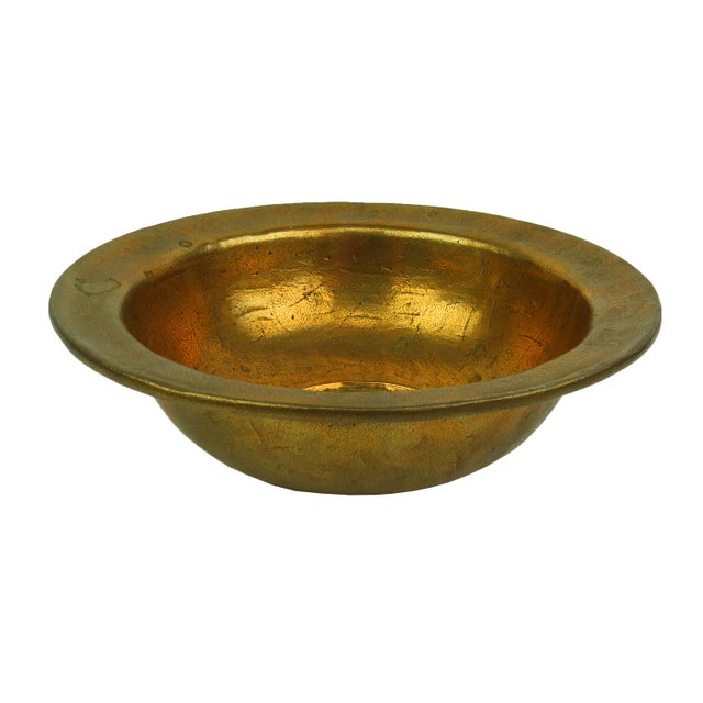 Vintage Scandia Present solid brass decorative bowl with a texted finish.