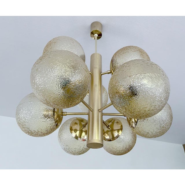 Large Space Age Glass Globe Pendant Light, 1970s For Sale - Image 17 of 18