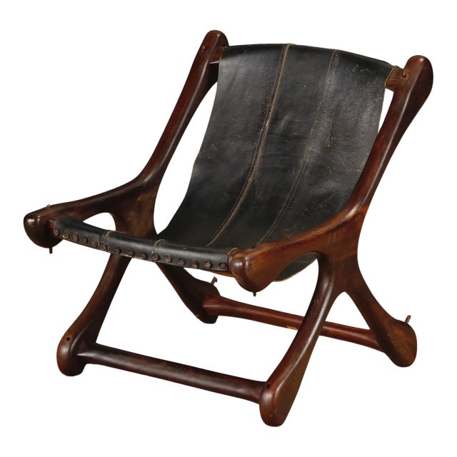 Rosewood and Leather 'Sloucher' Lounge Chair by Don Shoemaker, 1960s, Signed For Sale