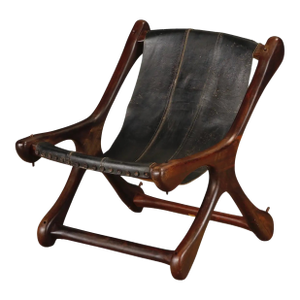 Rosewood and Leather 'Sloucher' Lounge Chair by Don Shoemaker, 1960s, Signed