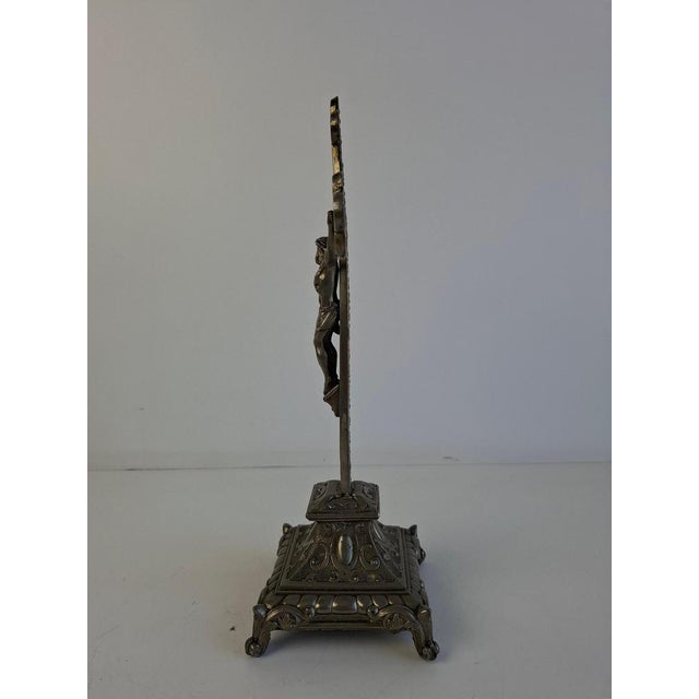 Antique Czechoslovak Neo-Gothic Cast Iron Table Crucifix, 1900s For Sale - Image 18 of 18