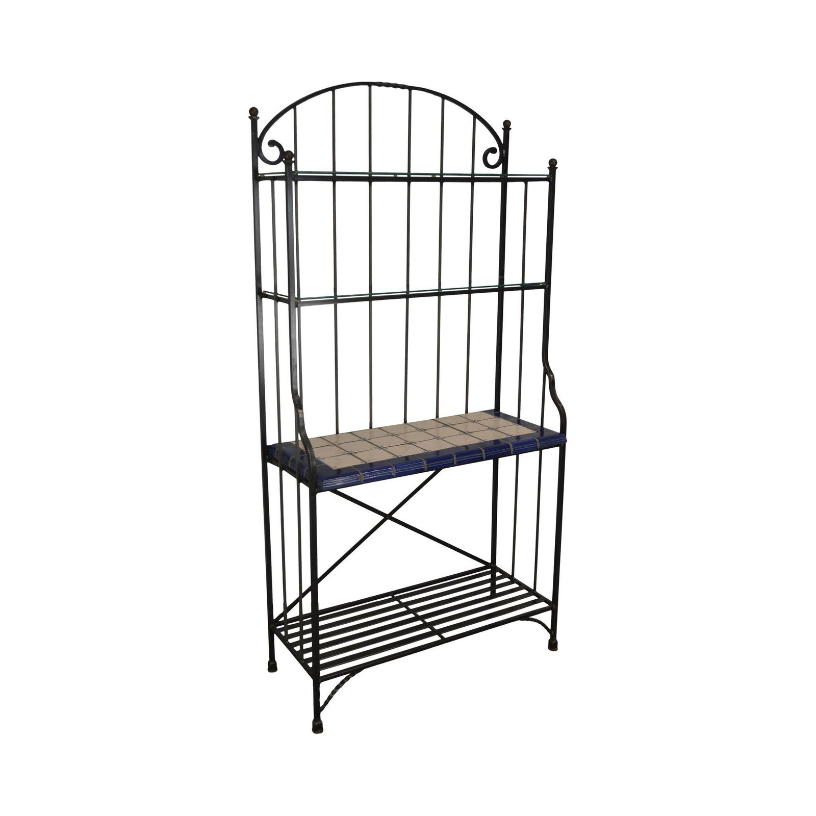 Quality Hand Iron Bakers Rack With Tile Shelf Chairish