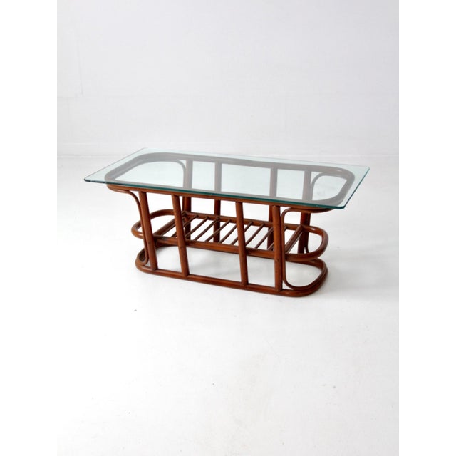 Mid-Century Modern Mid-Century Rattan Coffee Table For Sale - Image 3 of 14