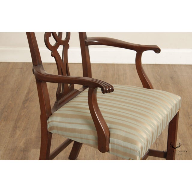 Kittinger Chippendale Style Set Eight Mahogany Dining Chairs Chairish