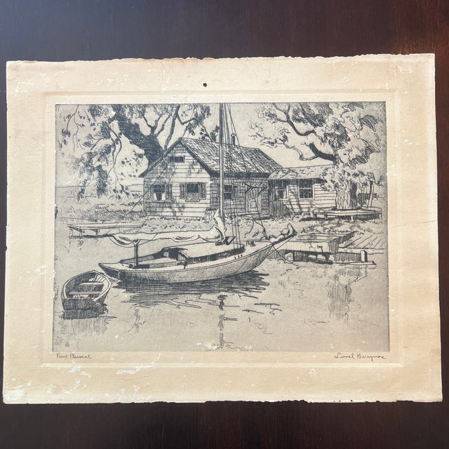 Early 20th Century Etching by Lionel Barrymore “Point Pleasant” For Sale - Image 11 of 12