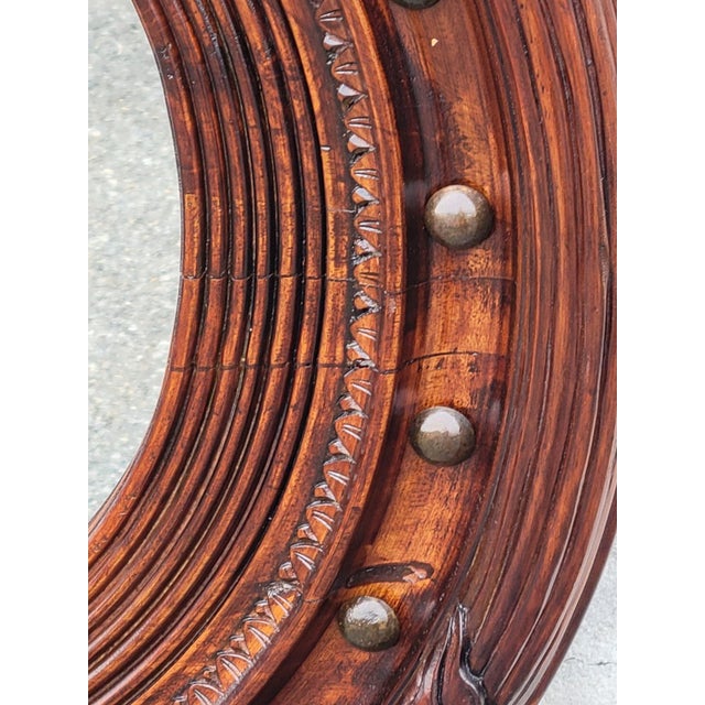 1940s American Federal Eagle Hand Carved Mahogany Wall Mirror Large For Sale - Image 10 of 15
