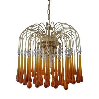 Murano Glass Teardrop Chandelier attributed to Paolo Venini, 1960s For Sale