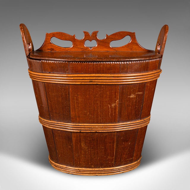 Traditional Antique Lidded Waste Bin, Georgian, Dutch, Oak, Fruitwood, Fireside Store c.1800 For Sale - Image 3 of 10
