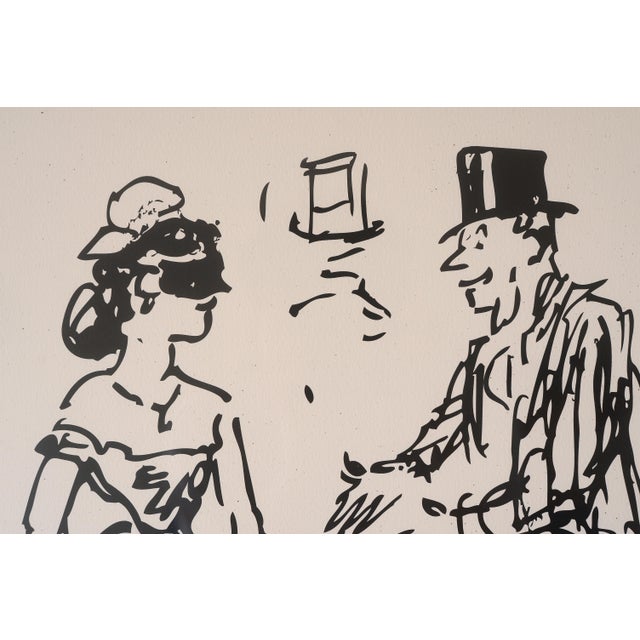 Illustration Vintage French Satirical Caricature Framed Print For Sale - Image 3 of 11